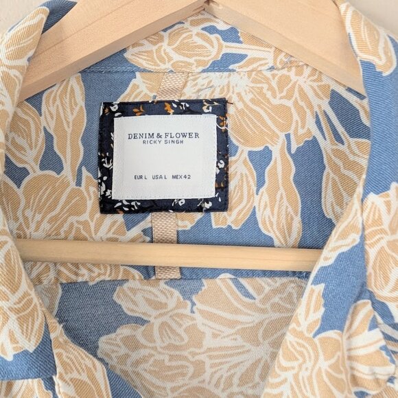 Denim & Flower Ricky Singh Short Sleeve Camp Collar Hawaiian Shirt - Men's L - Picture 5 of 6
